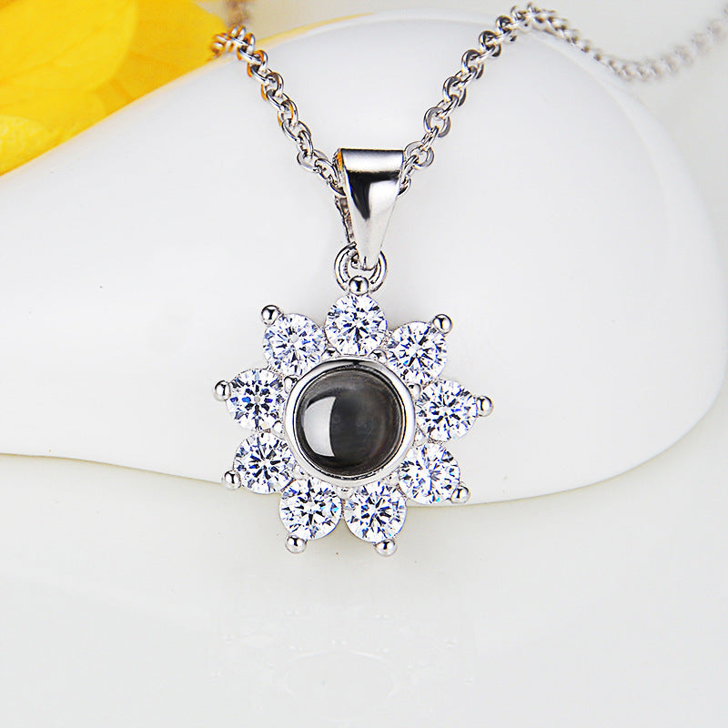 LL Flower Photo Necklace