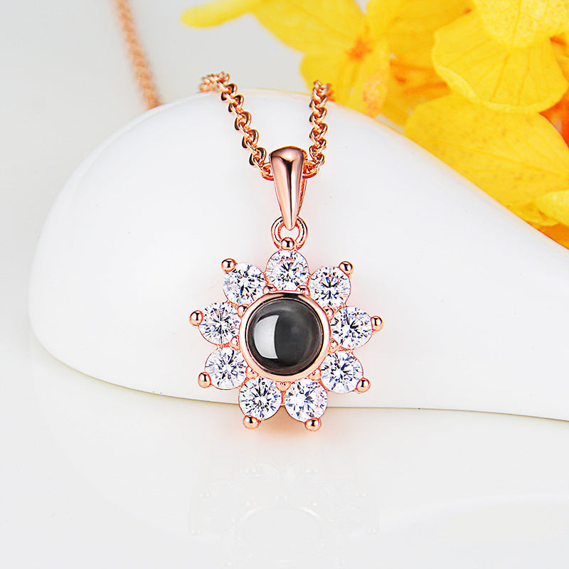 LL Flower Photo Necklace