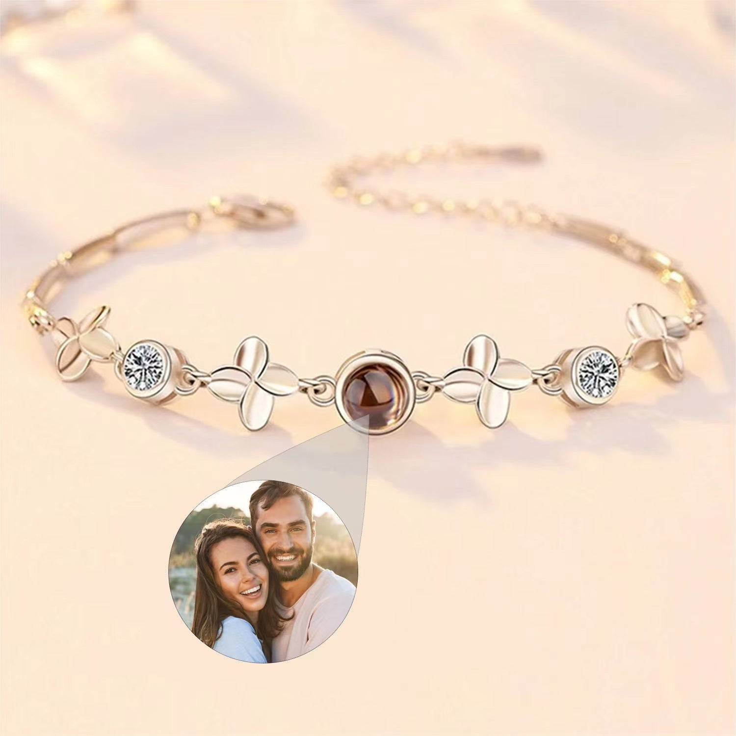 LL Sterling Silver Charm Photo Bracelet