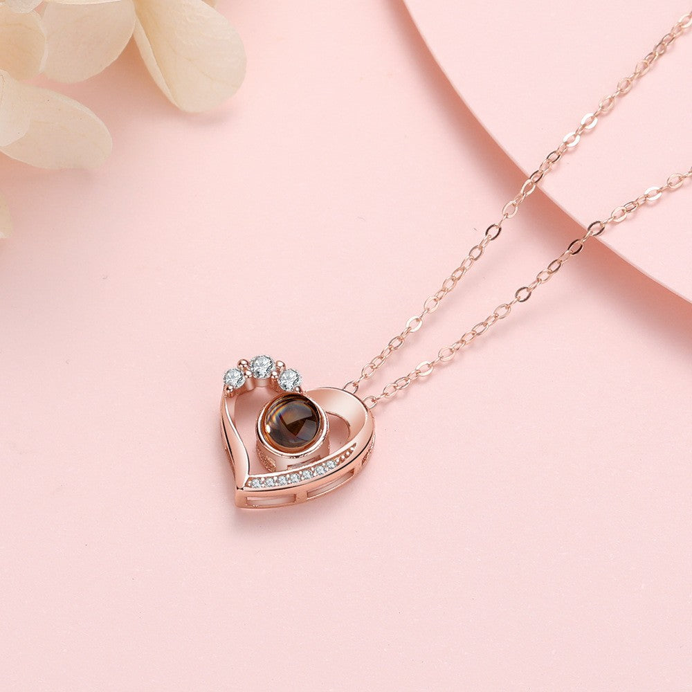 LL 3 Diamonds of Love Photo Necklace