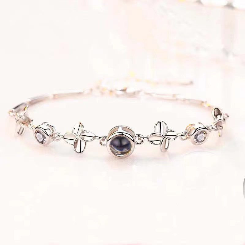 LL Sterling Silver Charm Photo Bracelet